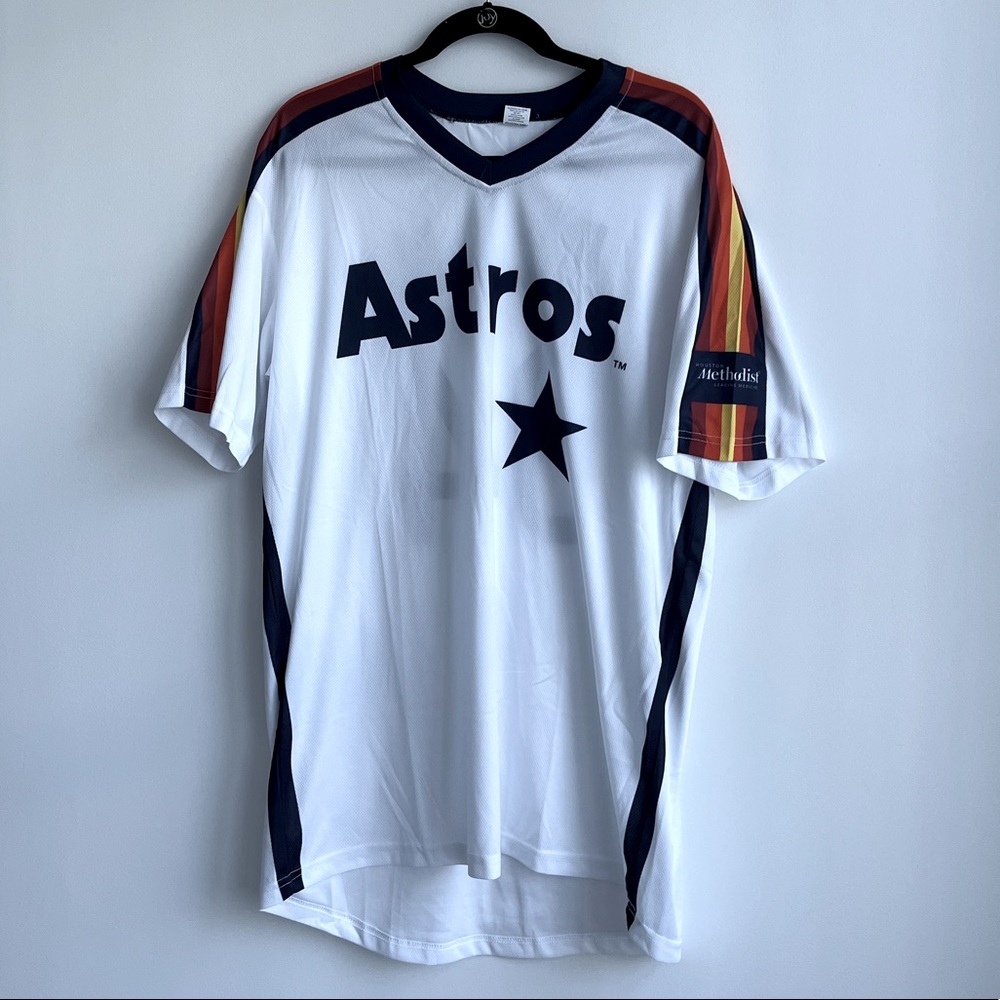 Houston Astros (XL) Nolan Ryan Number 34 White Shirt Jersey